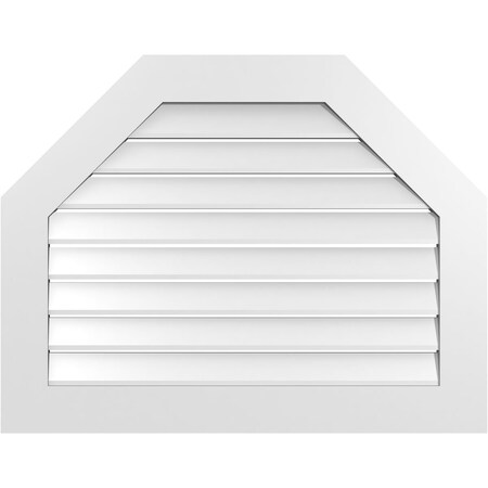 Ekena Millwork Octagonal Top Surface Mount PVC Gable Vent: Functional, w/ 3-1/2"W x 1"P Standard Frame, 36"W x 28"H GVPOT36X2801SF